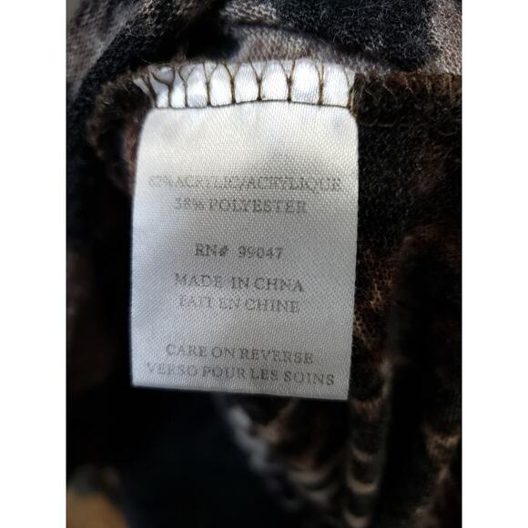 Fleur De Lis Tunic Top Women Medium Multicolor Long Sleeves Round Neck Pullover - Picture 11 of 13